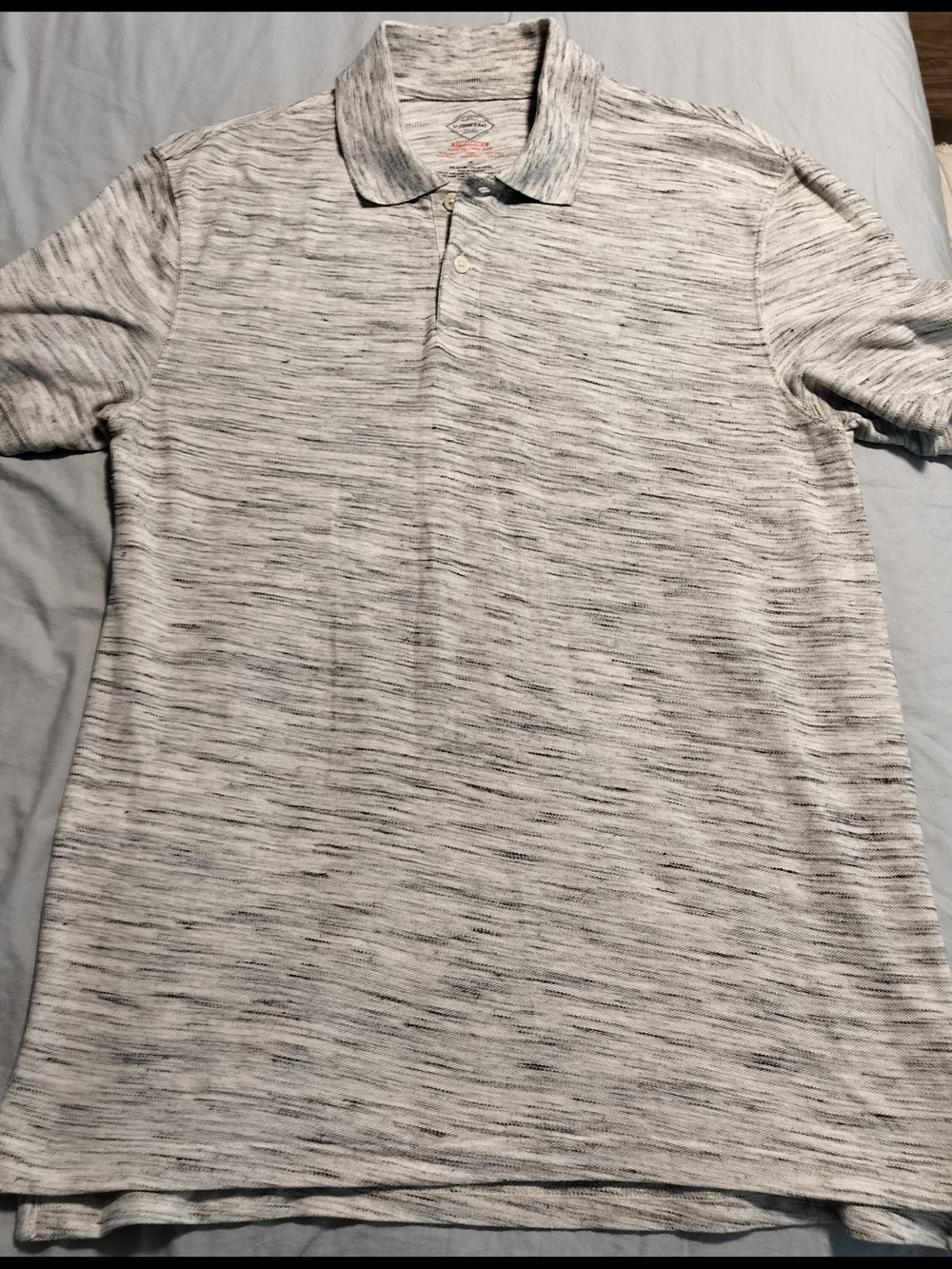St. John's Bay Men's Grey/White Short Sleeve Polo Shirt
